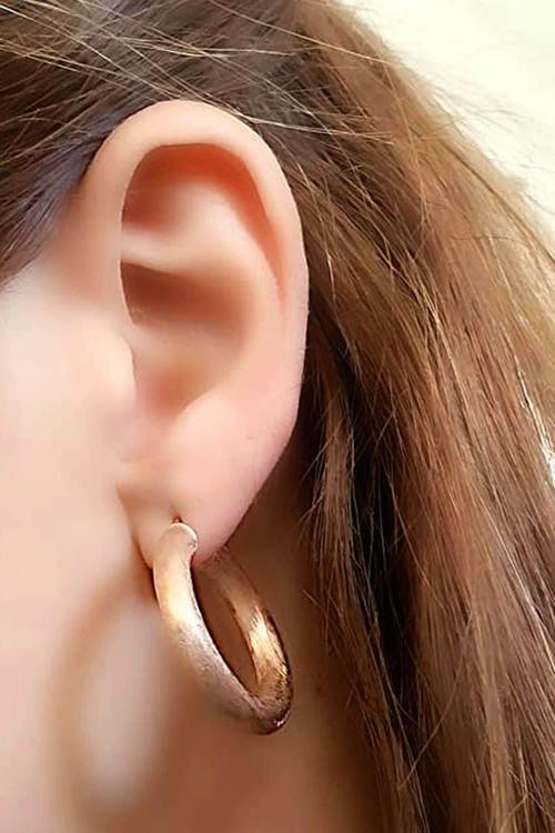 El işi tasarım 925ayar gümüş rose bombeli halka küpe 3 cm çap