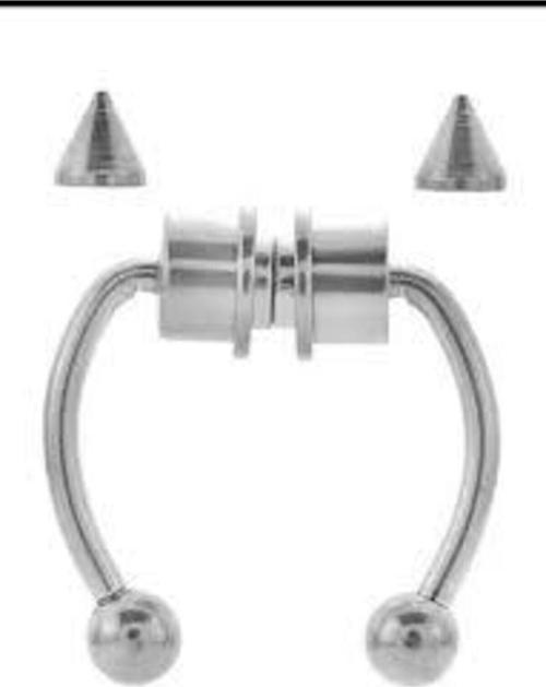 Paslanmaz Çelik Gümüş Renk Mıknatıslı Fake Sahte Septum Piercing