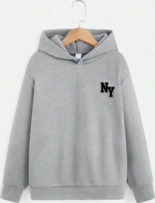 Ny Baskılı Erkek - Kız Çocuk Rahat Kalıp Sweatshirt