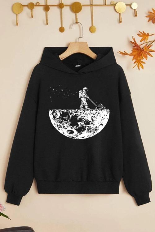 Çocuk Uzay Temalı Baskılı Sweatshirt