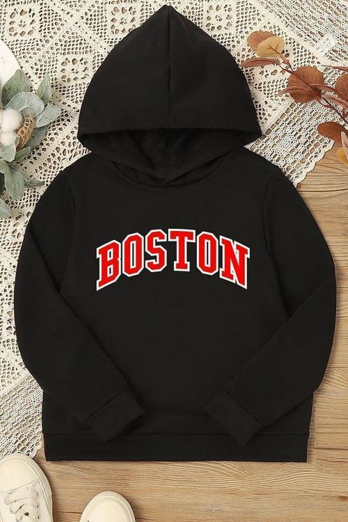 Çocuk Boston Baskılı Sweatshirt