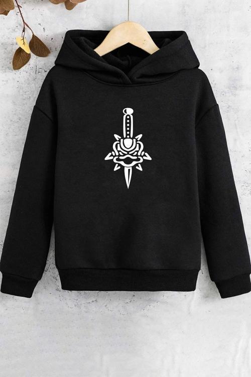 Çocuk Skullcracked Baskılı Sweatshirt