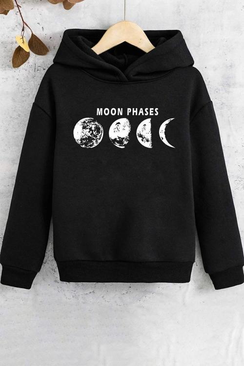 Çocuk Moon Phases Baskılı Sweatshirt