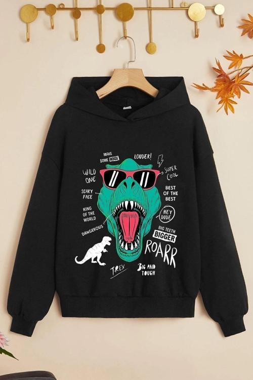 Çocuk T - Rex Baskılı Sweatshirt