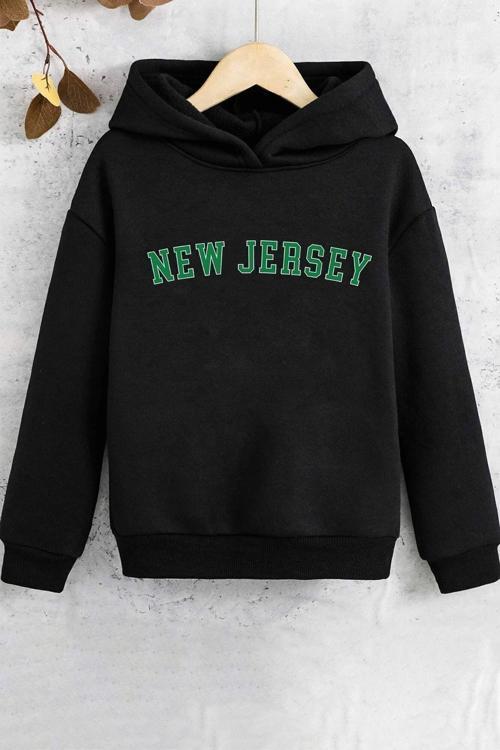 Çocuk New Jersey Baskılı Sweatshirt