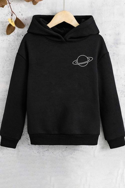 Çocuk Saturn Temalı Baskılı Sweatshirt