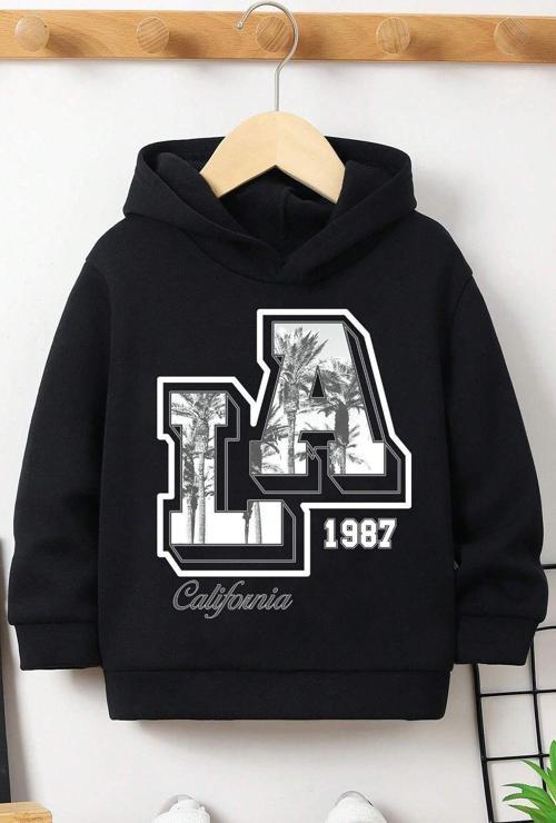 Los Angles Baskılı Erkek - Kız Çocuk Rahat Kalıp Sweatshirt