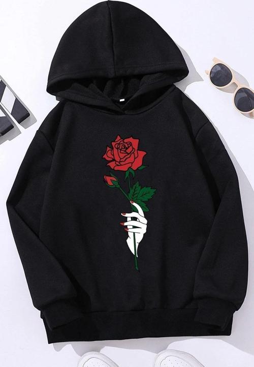 Çocuk Rose Baskılı Sweatshirt