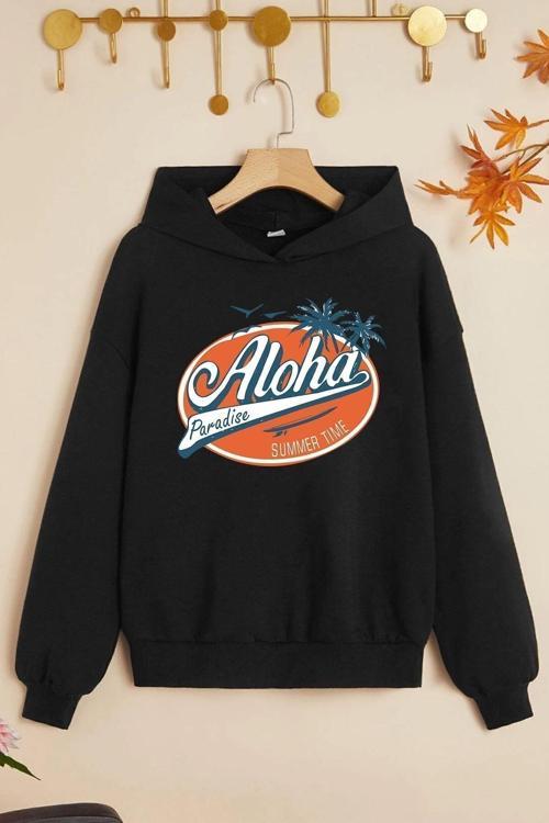 Çocuk Aloha Baskılı Sweatshirt
