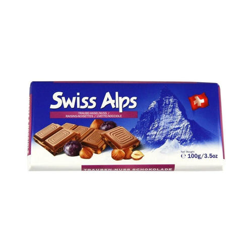 Swiss Alps Üzümlü Fındıklı Sütlü Çikolata 100 gr
