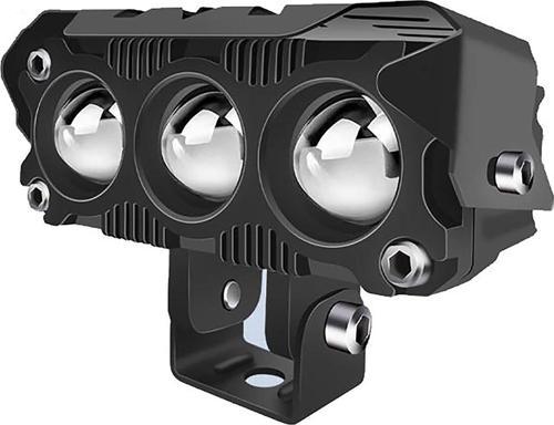 Led Spot Işık ve Sarı Beyaz Projektör Lens 3 Gözlü Dikdörtgen Baykuş Led Off Road Lamba Motosiklet ve İş Makinesi Projek