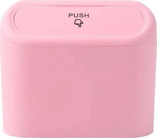 Oto Araba Çöp Kutusu Kapaklı Organizer Çöp Kovası Pembe