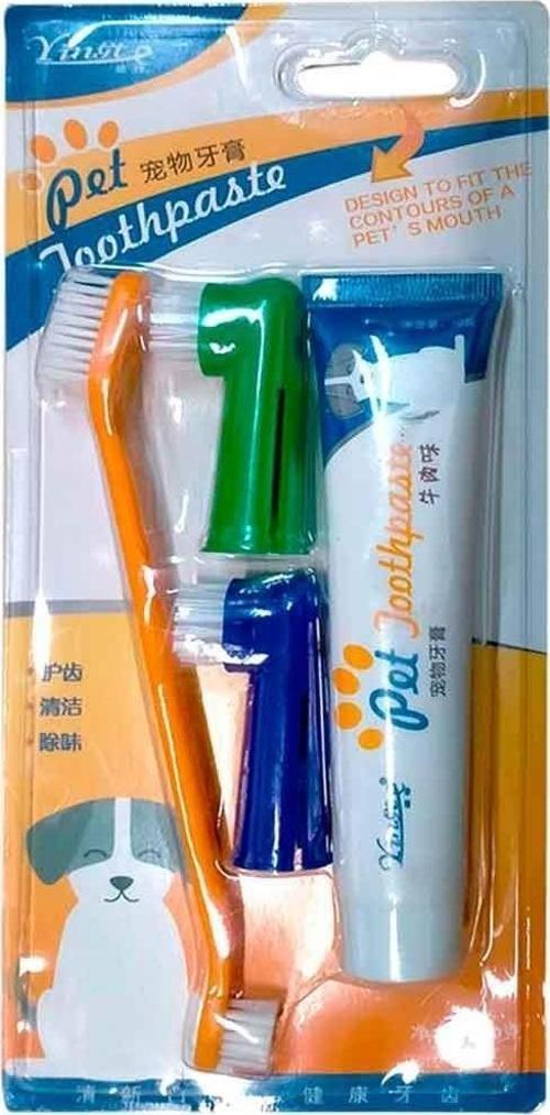 Köpek Diş Macunu ve Diş Fırçası Seti 3 lü