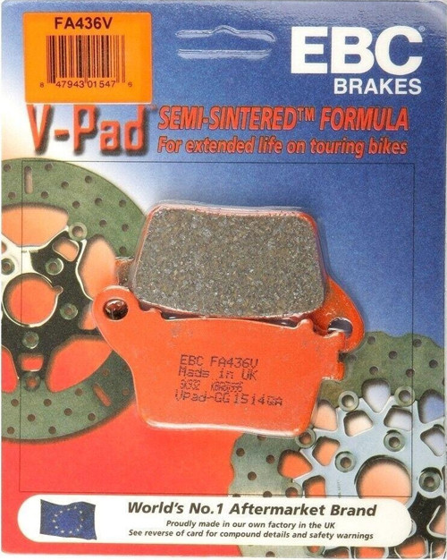 Fa436V 2009-2021 Suzuki GSX-R 1000 Uyumlu Arka Fren Balatası Yarı Sinterli Balata