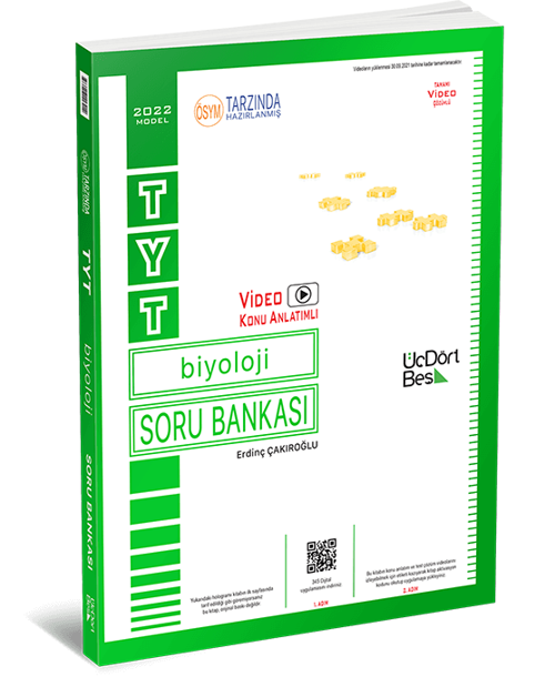 Üçdörtbeş Yayınları Tyt Biyoloji Soru Bankası - Üç Dört Beş Yayınları