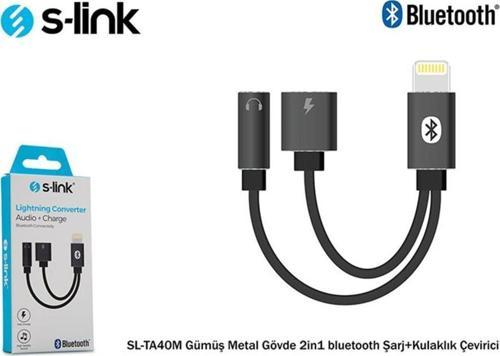 SL-TA40M Lightning Gri Metal 2in1 bluetooth Şarj+Kulaklık Çevirici