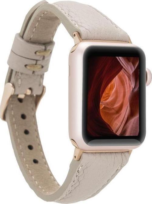 Apple Watch Uyumlu Deri Kordon 38-40-41mm Slim ERC3 Bej