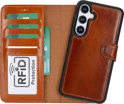 Samsung Galaxy S24 Plus Uyumlu, Deri Cüzdanlı Kılıf, Efektli Taba