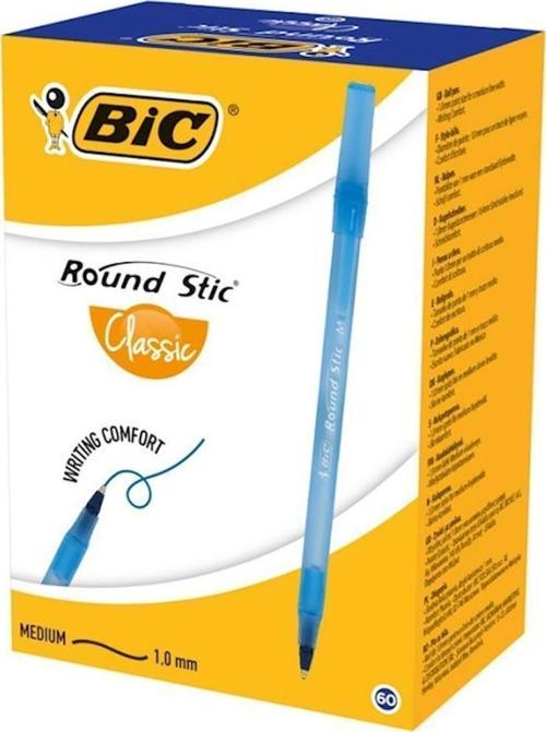 Round Stick Tükenmez Kalem 60 Lı Kutu Mavi Siyah Kırmızı