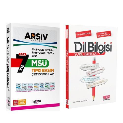 Marka Yayınları MSÜ Son 7 Yıl ARŞİV Serisi Tıpkı Basım Çıkmış Sorular ve AKM Dil Bilgisi Soru Bankası Seti
