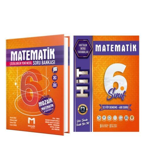 Mozaik 6.Sınıf Matematik Soru Bankası ve HİT 32 Haftalık Deneme Seti 2 Kitap