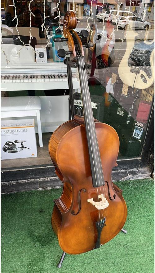 Çello 4/4 Ölçü Tam Boy Hareli Ağaç Çello