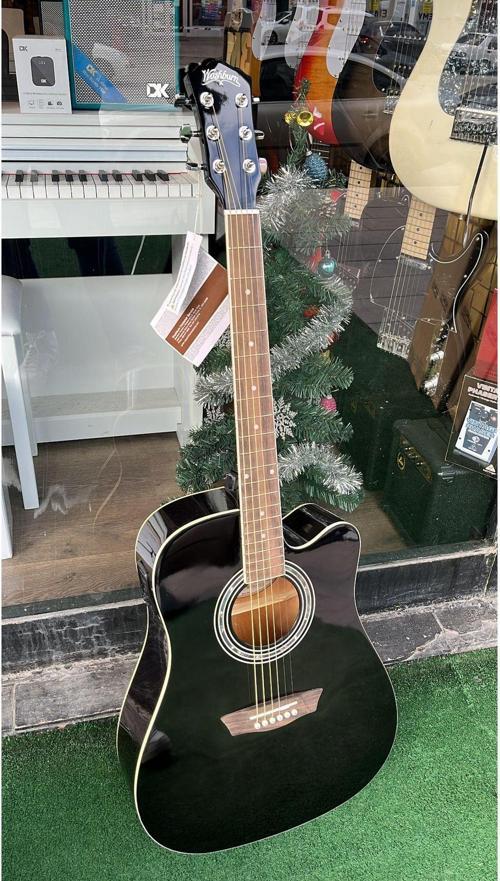 Elektro Akustik Gitar Jumbo Kasa Siyah Gitar Naturel Gitar