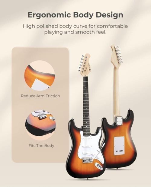 Elektro Gitar Sss Manyetik Sunburst Elektro Gitar
