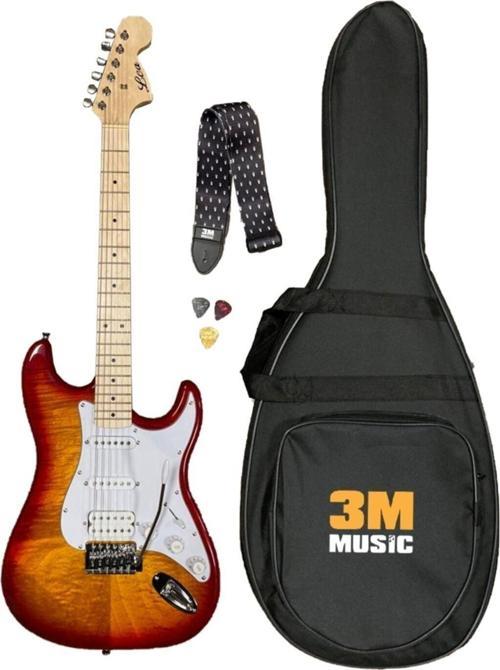 Lea Strat Hss Manyetik Elektro Gitar Gigbag Kılıf Askı Pena