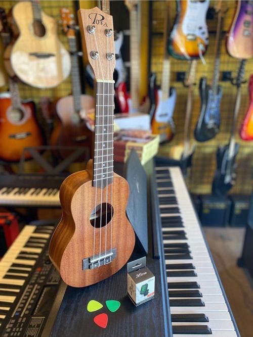 Puka Soprano Ukulele Maun Ağacı,Kılıf,Akort Aleti,Pena
