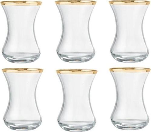 İnce Belli Gold Çay Bardağı 130 cc 6 Lı