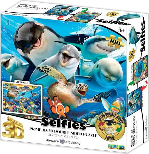 Prime 3D Deniz Canlıları ve Kaplumbağa Selfie Çift Taraflı Puzzle