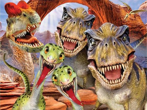 Prime 3D Dinozorlar Selfie Çift Taraflı Puzzle 100 Parça 15037