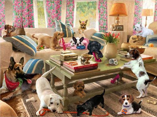 Prime 3D Giordano Köpekler Oturma Odasında Puzzle 300 Parça 12235