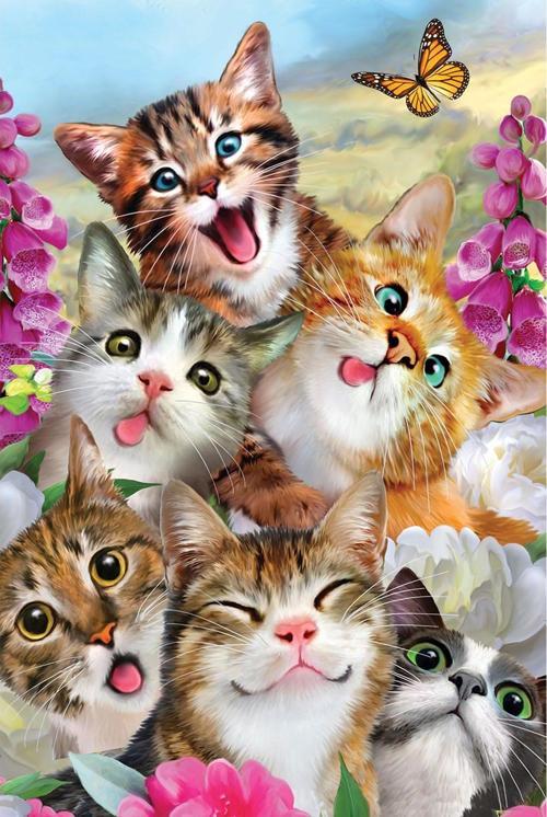 Prime 3D Kediler ve Köpekler Selfie İkili Puzzle 200 Parça 10236