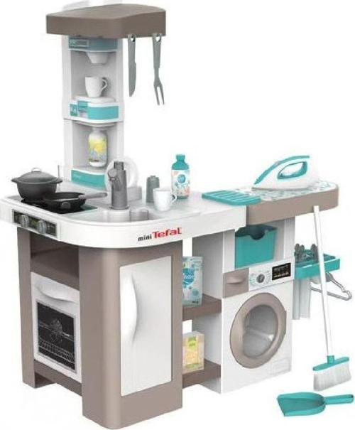 Çocuklar için Sesli Aktivite Çamaşır Makinesı Modelli Tefal Mutfak Oyun Seti