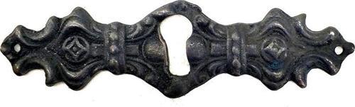 Antika Tarz Dekoratif Pirinç Anahtar Ağızlığı -  28x104mm, Oksit
