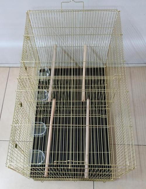 Çifthane Kafes 77X46X46 Pirinç Kaplama Pirinç Renk