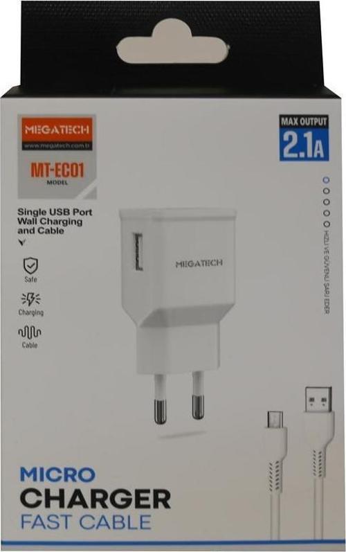 - EC01 2.1A  Ev Şarj+ Micro Kablo Hızlı Şarj