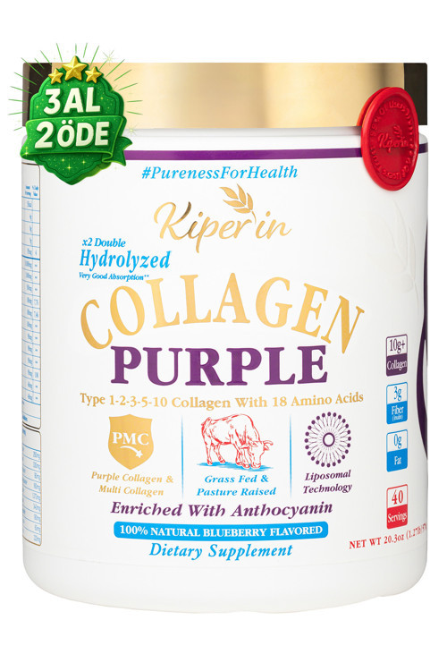 %100 Saf ve Doğal Mor & Çoklu Kolajen Peptitleri içeren Lipozomal Teknoloji Diyet Takviyesi (576gr)