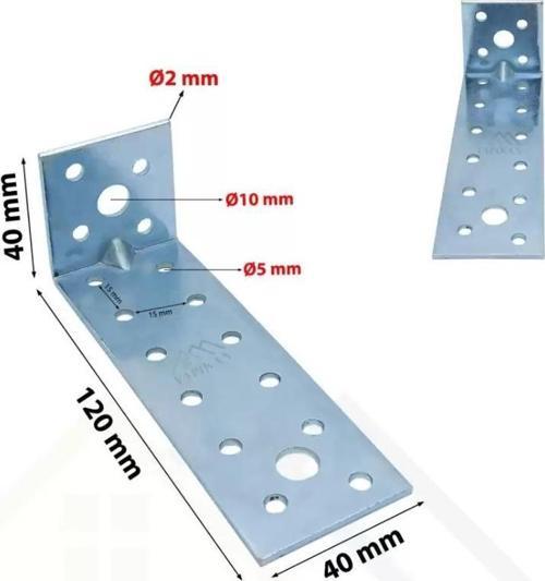 Metal Gönye Köşe Bağlantısı 40x40x120 2mm