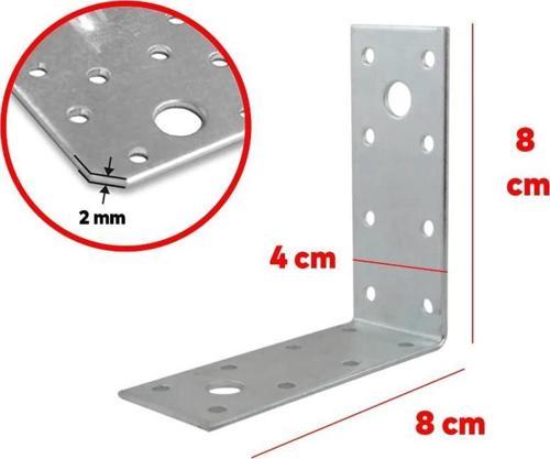 Metal Gönye Köşe Bağlantısı 40x80x80 2mm