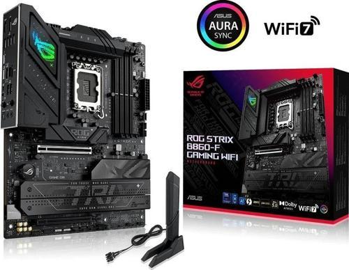ROG STRIX B860-F GAMING WIFI Intel B860 LGA1851 DDR5 9066 DP HDMI 4x M2 USB3.2 Gen 2x2 WiFi 7 + BT AURA RGB 2.5Gbit LAN ATX 16+1+2+1 Güç Aşamalar