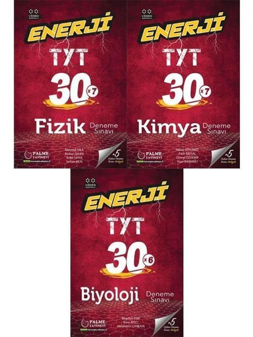 Tyt Enerji Fizik-Kimya-Biyoloji 30 Deneme Sınavı Seti - Palme Yayınları