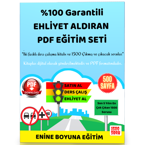 %100 Garantili Ehliyet Aldıran Pdf Ehliyet Kitabı (Maile Gönderilir) - Enine Boyuna Eğitim
