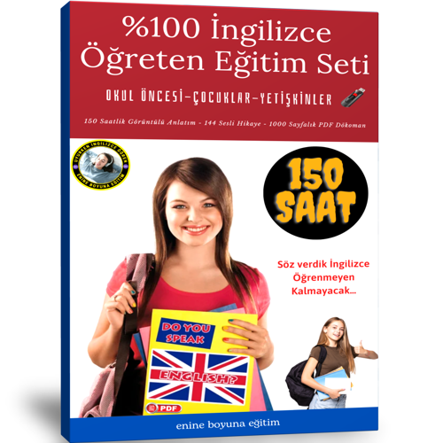 %100 İngilizce Öğreten Eğitim Seti (150 Saatlik Anlatım) - Enine Boyuna Eğitim