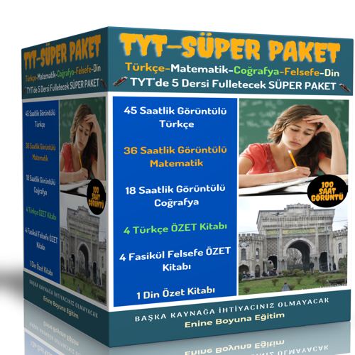2024 Tyt Süper Paket (100 Saat Anlatım + 9 Kitap Özeti Kitabı) - Enine Boyuna Eğitim