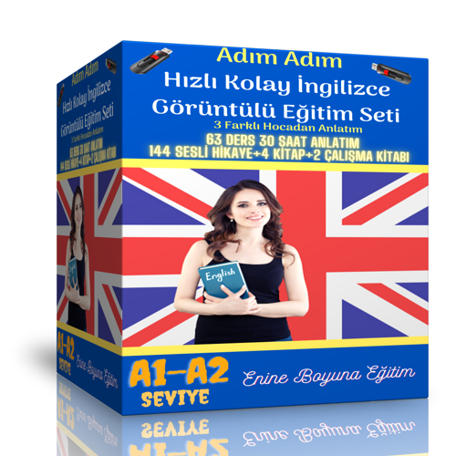 Adım Adım Hızlı Kolay İngilizce Görüntülü Eğitim Seti - Enine Boyuna Eğitim
