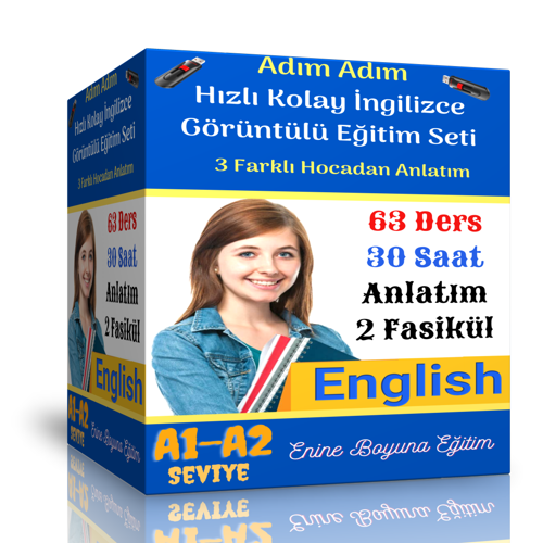Adım Adım Hızlı Kolay İngilizce Görüntülü Eğitim Seti (63 Video Ders Ve 2 Fasikül Kitap) - Enine Boyuna Eğitim