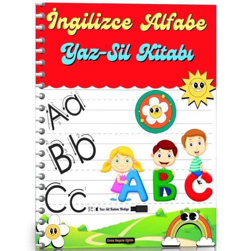 İngilizce Alfabe Öğreten Yaz-Sil Kitabı - Enine Boyuna Eğitim